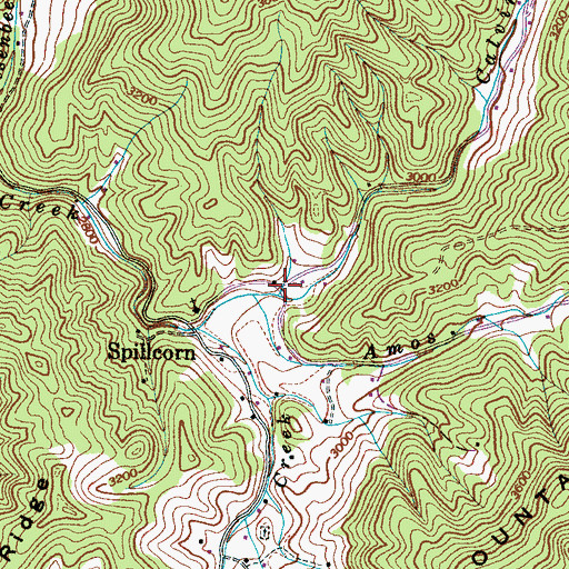 Topographic Map of Calvin Creek, NC