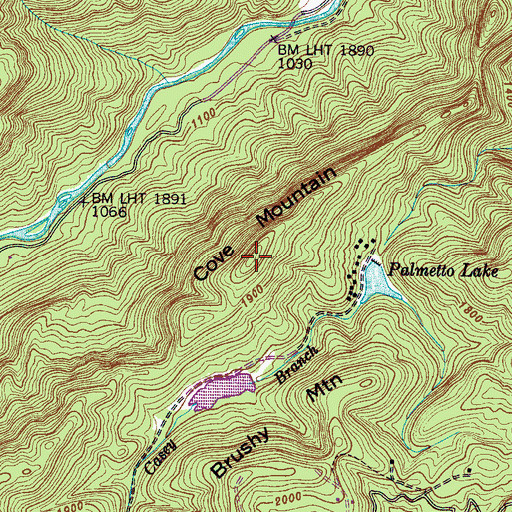 Topographic Map of Cove Mountain, NC