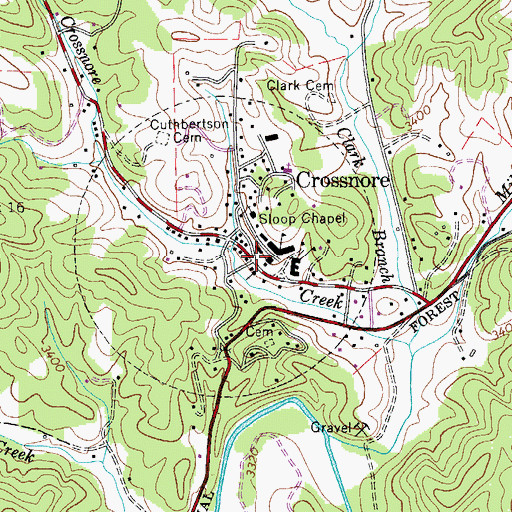 Topographic Map of Crossnore, NC