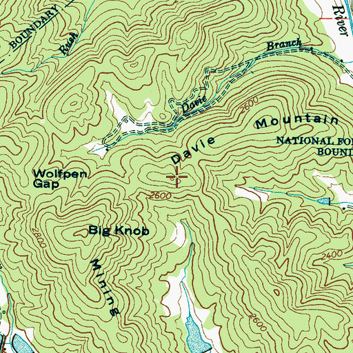 Topographic Map of Davie Mountain, NC