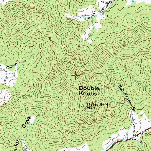 Topographic Map of Double Knobs, NC