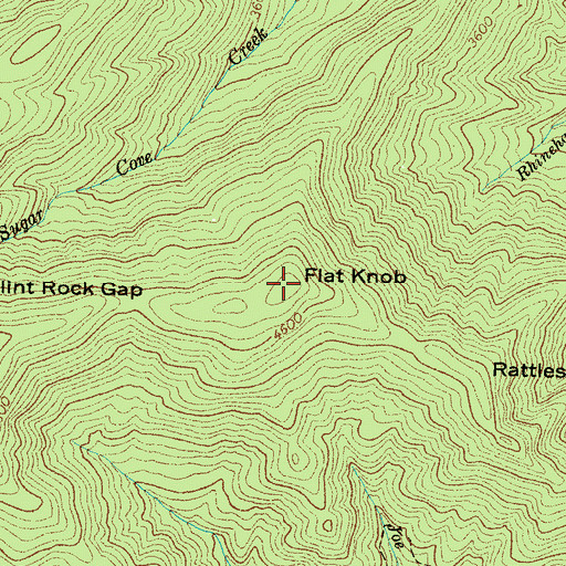 Topographic Map of Flat Knob, NC