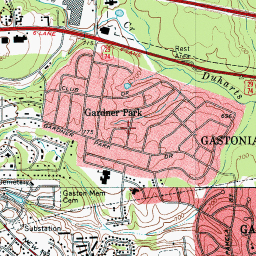 Topographic Map of Gardner Park, NC