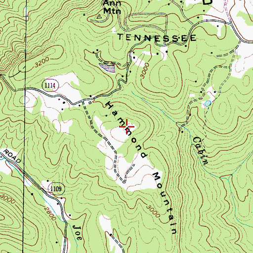 Topographic Map of Hammond Mountain, NC