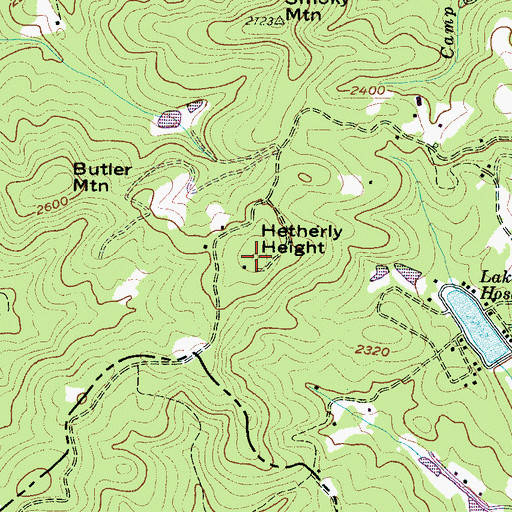 Topographic Map of Hetherly Height, NC