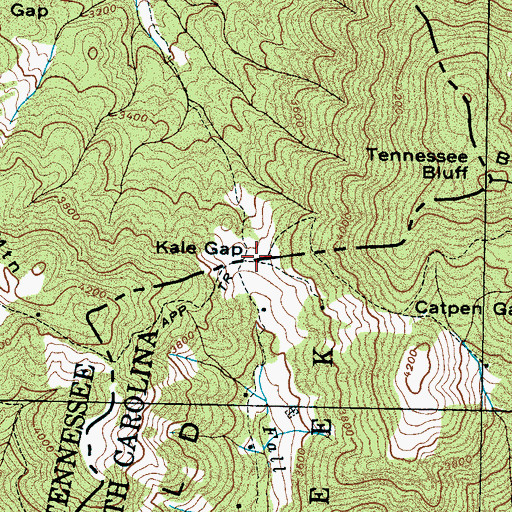 Topographic Map of Kale Gap, NC