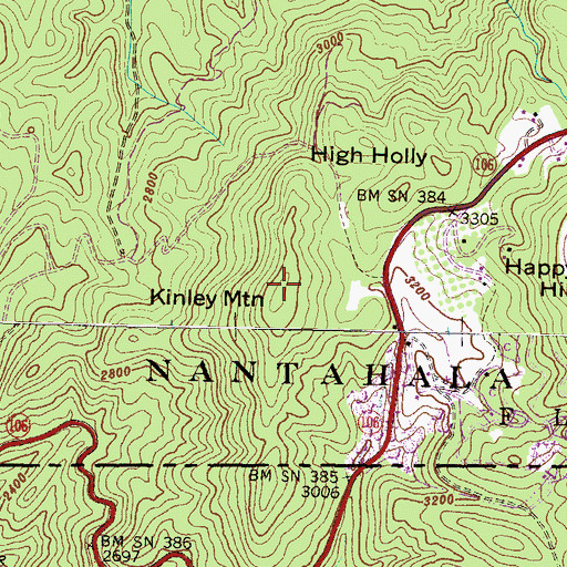 Topographic Map of Kinley Mountain, NC