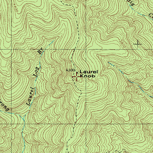 Topographic Map of Laurel Knob, NC