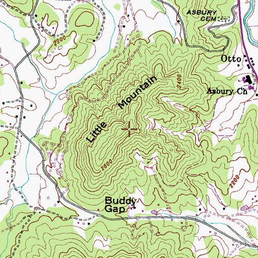 Topographic Map of Little Mountain, NC