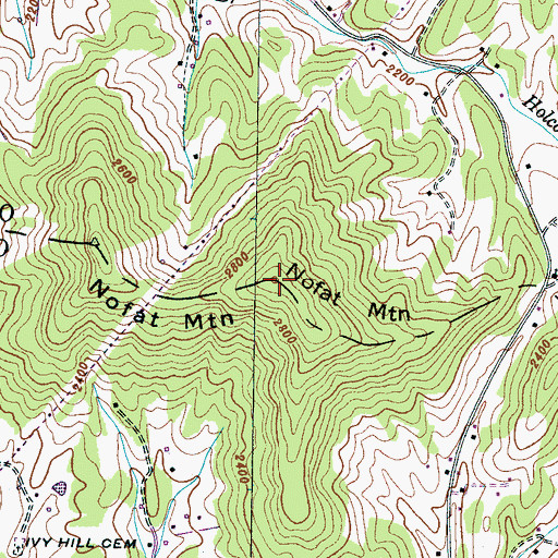 Topographic Map of Nofat Mountain, NC