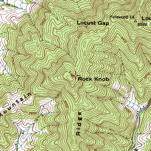 Topographic Map of Rock Knob, NC