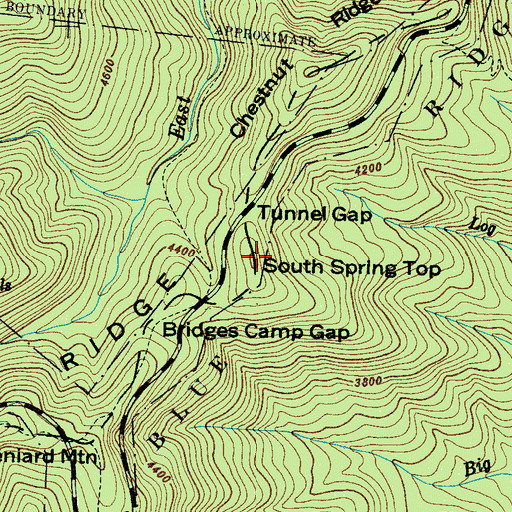 Topographic Map of South Spring Top, NC