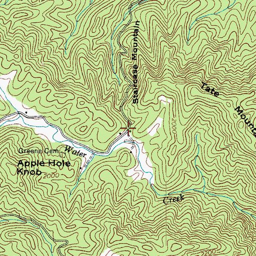 Topographic Map of Staircase Mountain, NC