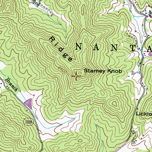 Topographic Map of Stamey Knob, NC