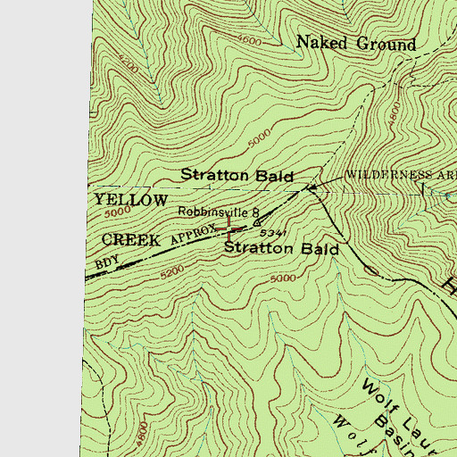 Topographic Map of Stratton Bald, NC
