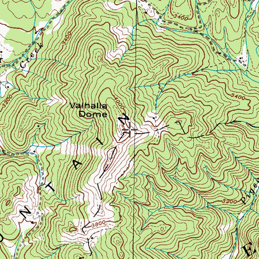 Topographic Map of Valhalla Dome, NC