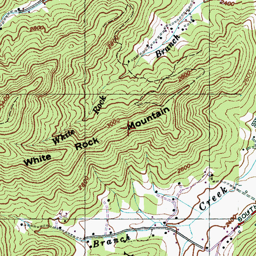 Topographic Map of White Rock Mountain, NC