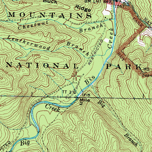 Topographic Map of Crestmont, NC