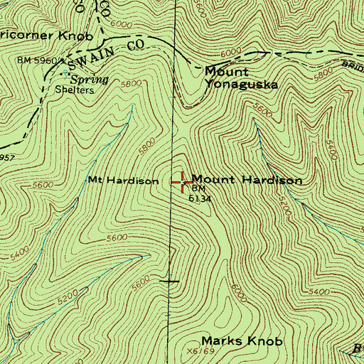 Topographic Map of Mount Hardison, NC