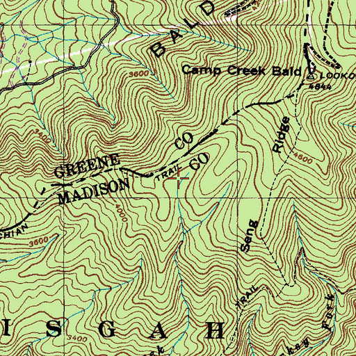Topographic Map of Little Laurel Trail Shelter, NC