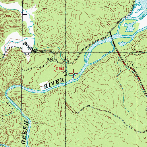 Topographic Map of Brights Creek, NC