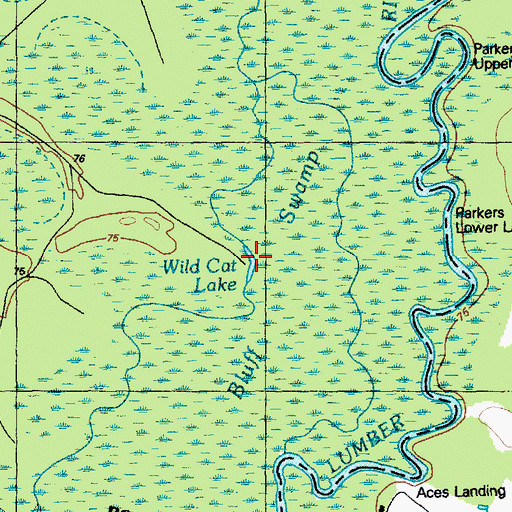Topographic Map of Wild Cat Lake, NC