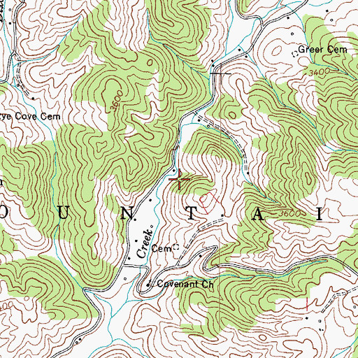 Topographic Map of Township of Pond Mountain, NC