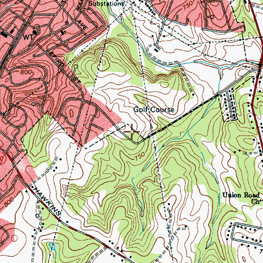 Topographic Map of Township of Gastonia, NC