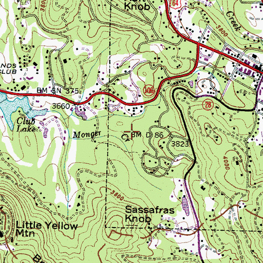 Topographic Map of Township of Highlands, NC