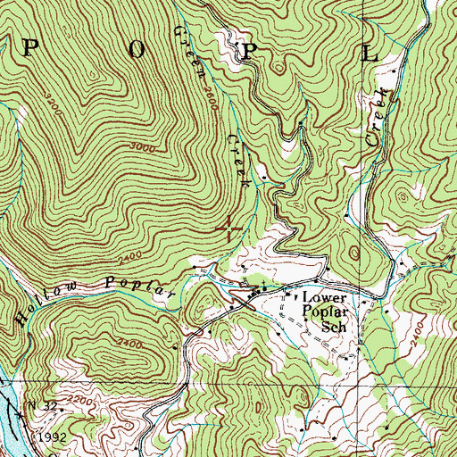 Topographic Map of Township of Poplar, NC
