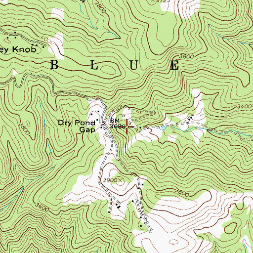 Topographic Map of Township of Blue Ridge, NC