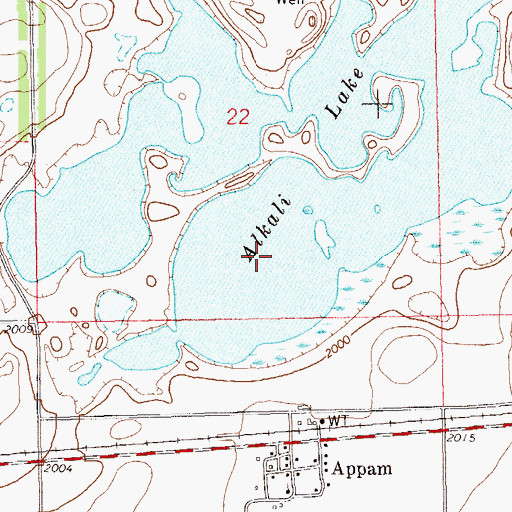 Topographic Map of Alkali Lake, ND