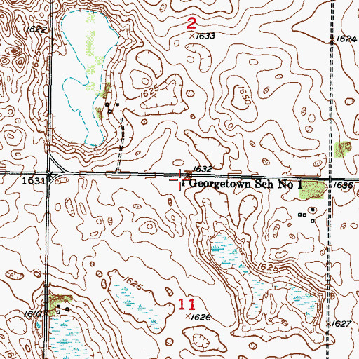 Topographic Map of Georgetown School Number 1, ND