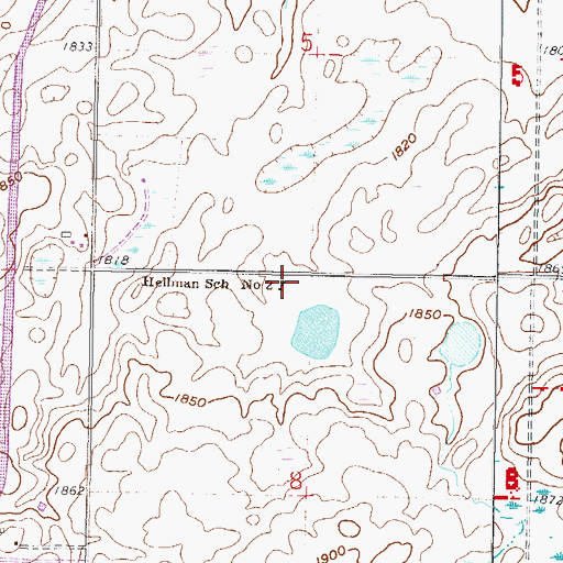 Topographic Map of Hellman School Number 2, ND