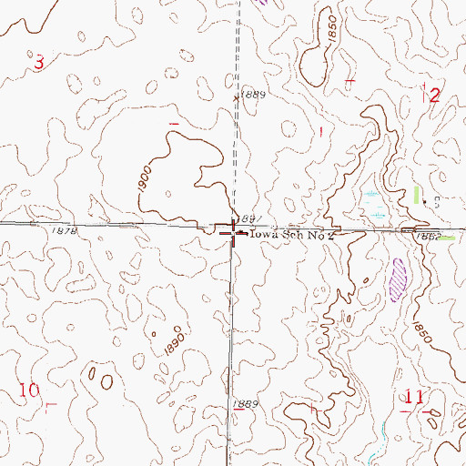 Topographic Map of Iowa School Number 2, ND
