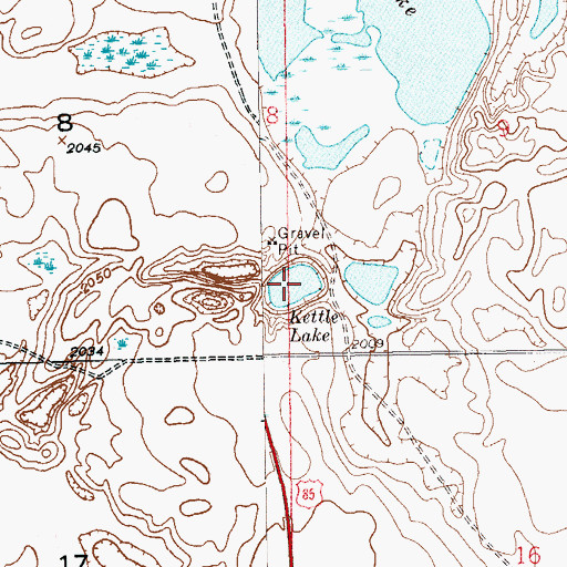 Topographic Map of Kettle Lake, ND