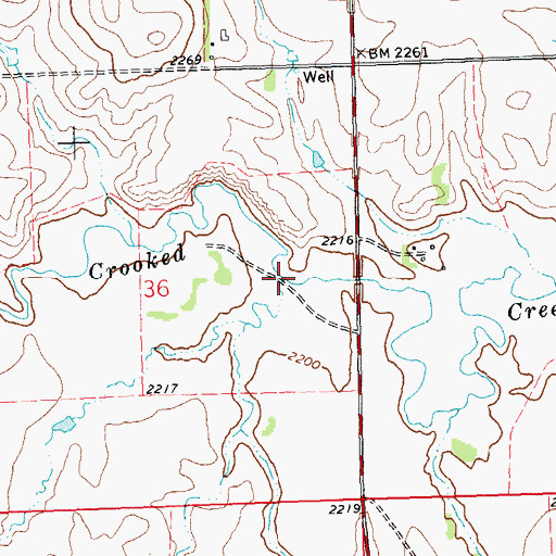 Topographic Map of Lighting Creek, ND
