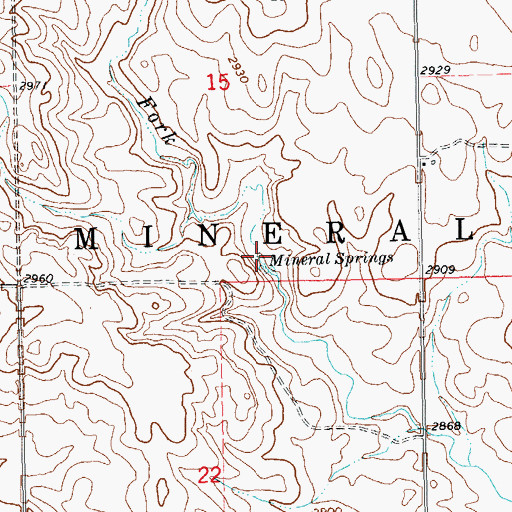 Topographic Map of Mineral Springs, ND