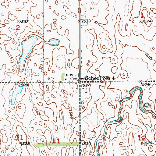 Topographic Map of School Number 4, ND