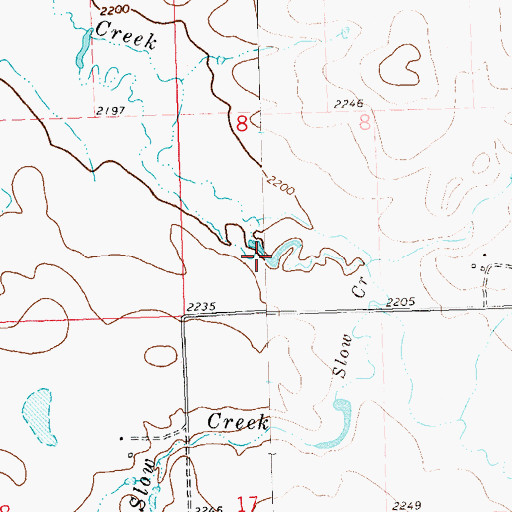 Topographic Map of Slow Creek, ND
