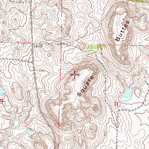 Topographic Map of Square Buttes, ND