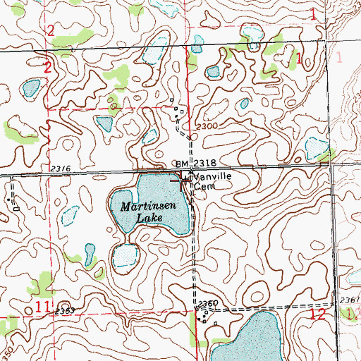 Topographic Map of Nasareth Cemetery, ND