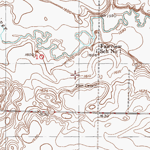 Topographic Map of Zion Cemetery, ND