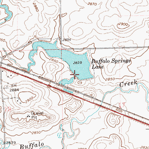 Topographic Map of Buffalo Springs Dam, ND