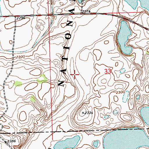 Topographic Map of Lostwood Lakes, ND