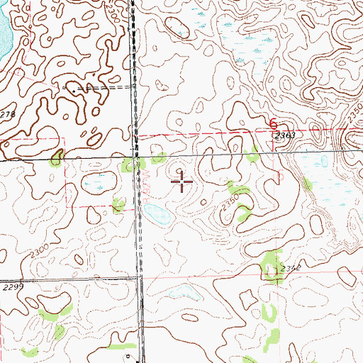Topographic Map of Saint James Cemetery, ND