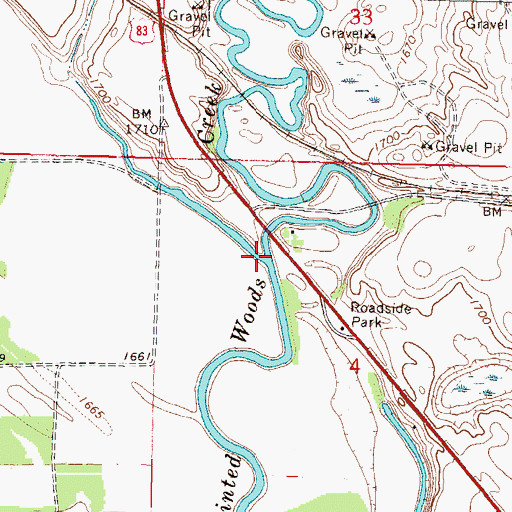 Topographic Map of Turtle Creek (historical), ND