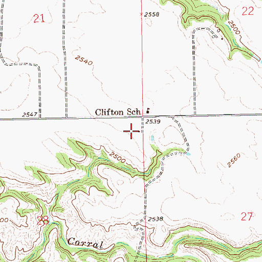 Topographic Map of T Eschenko Ranch, ND