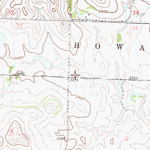Topographic Map of Unorganized Territory of Central Grant (historical), ND