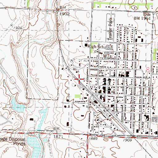 Topographic Map of City of Garrison, ND
